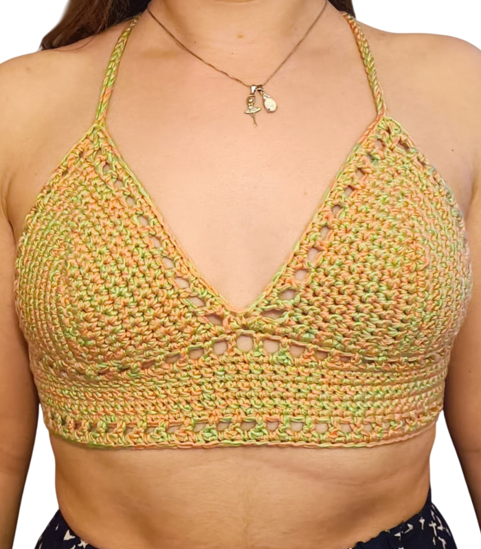 Lilly Top – Zöld-narancs