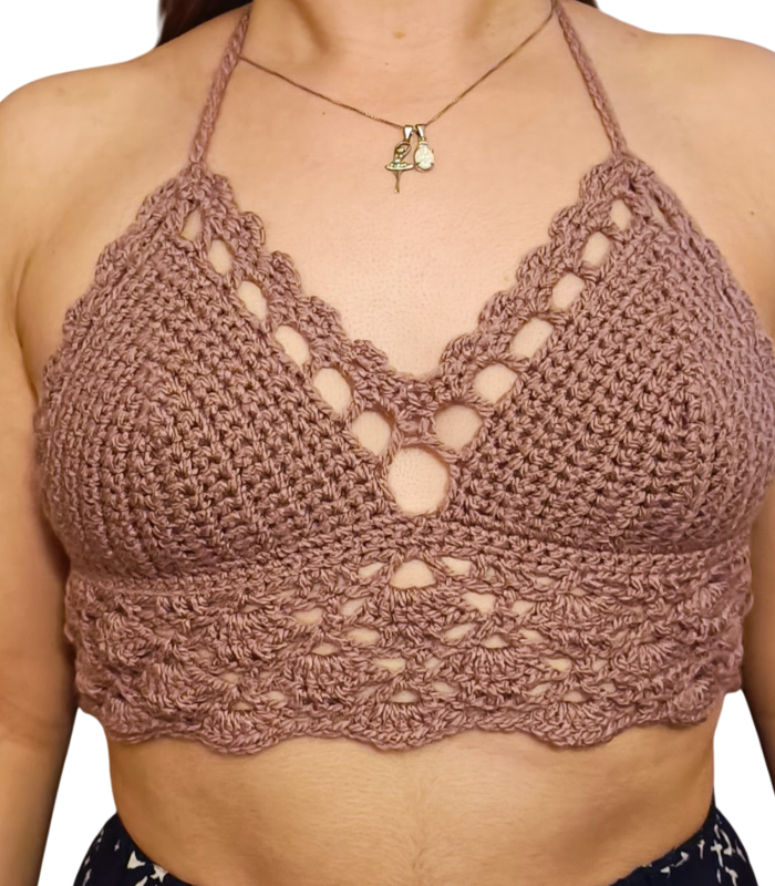 Crochet Top – Mélybarna